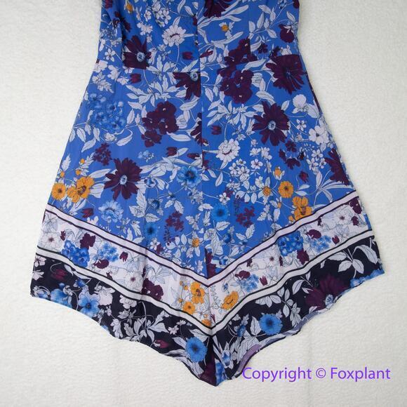 Adrianna Papell Women's Botanical Border Fit and Flare dress blue, plus size 16 - Picture 13 of 16